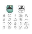 set of summer mountain camp badge logo and label vector image