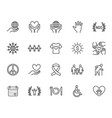 charity flat line icons set donation nonprofit vector image