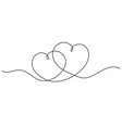 continuous line drawing hearts vector image