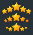 five stars rating gold icon 3d cartoon game vector image