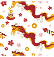 chinese dragon and firecracker holiday celebration vector image vector image