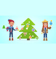 kids in festive costumes vector image
