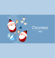 merry christmas and happy new year soft blue 3d vector image vector image