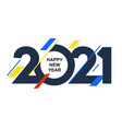 new year 2021 numbers with colored abstract shapes vector image vector image