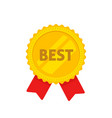 golden medal with best text vector image