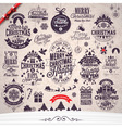 merry christmas holiday typographic design set vector image