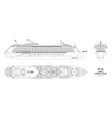 outline blueprint cruise ship vector image