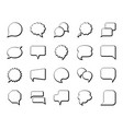 speech bubble simple black line icons set vector image