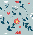 cute flower pattern seamless floral spring vector image