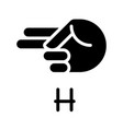 signing letter h in asl black glyph icon vector image