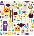 flat halloween holiday objects seamless pattern vector image
