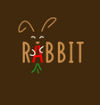 minimalistic and stylish rabbit emblem modern vector image vector image