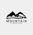 mountain with river logo template vector image