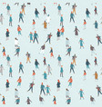happy people skating on ice rink vector image
