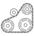 industrial chain sprocket silhouette vector image