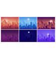 morning city day and night cityscape sunrise sky vector image