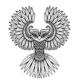 ornamental owl ethnic zentangled mascot vector image