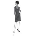 stylish cloth woman fashion dressed girl 1960s vector image vector image