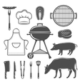 bbq decorative graphic flat icons set vector image