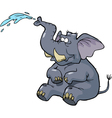 elephant squirting water vector image vector image