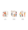 family museum visit isolated cartoon vector image vector image