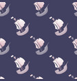 geometric sailboat seamless pattern on purple vector image