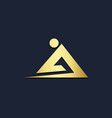 triangle abstract shape gold logo vector image vector image