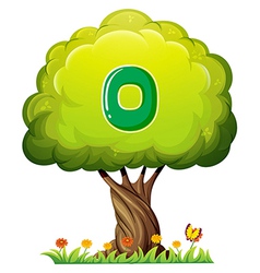 A tree with number four figure Royalty Free Vector Image