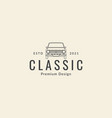 classic car lines vintage old automotive logo vector image