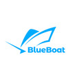 modern shape blue boat logo design graphic symbol vector image vector image
