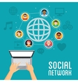 social media design networking icon technology vector image