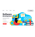software development concept for landing page vector image