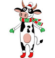 christmas cow vector image