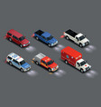 isometric realistic transport set vector image vector image