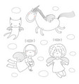 cute angels coloring pages vector image