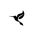 hummingbird nature logo silhouette vector image