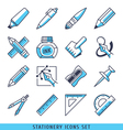 stationery icons set vector image vector image