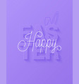easter card happy sign on violet vector image vector image
