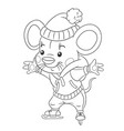 mouse coloring book page for kids vector image