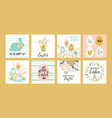 happy easter templates with lettering vector image vector image
