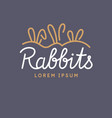 minimalistic and stylish rabbits emblem modern vector image vector image