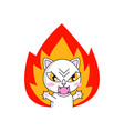 angry cat sticker isolated on white background vector image