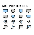 flat map pointer icons set vector image vector image