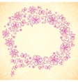 pink doodle vintage flowers speech bubble vector image vector image