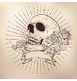 skull with roses vector image vector image