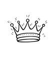 crown cute sketch doodle vector image vector image