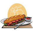 french sandwich vector image vector image