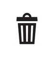 garbage basket - black icon on white background vector image vector image