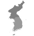 gray map of north korea and south vector image
