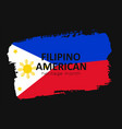 hand draw filipino american heritage flag vector image